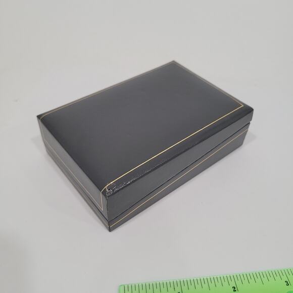 Dunhill Vintage Cufflinks Tie Clasp Clip Bar Set Silver Gold Striped Logo Box - Picture 15 of 16